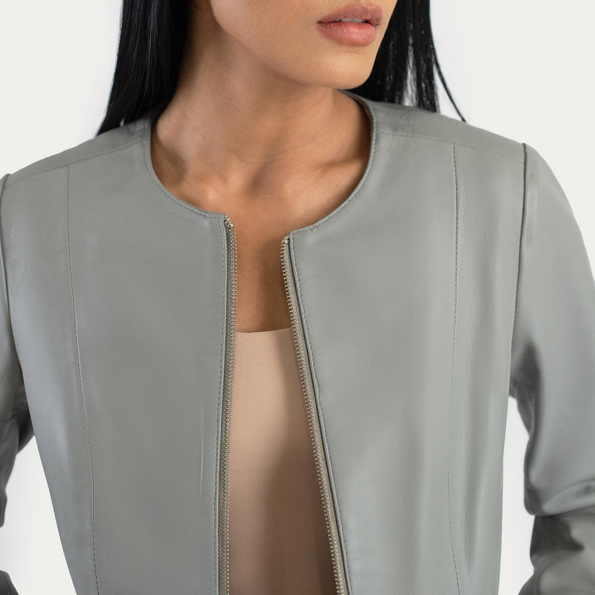 Elixir Collarless Nahkatakki Naisille – alternate product view 5