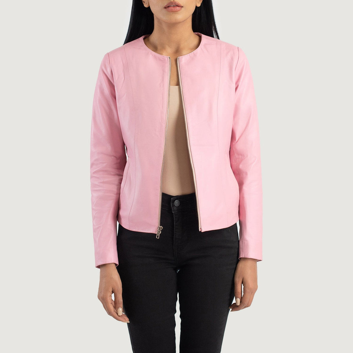 Elixir Collarless Nahkatakki Naisille – alternate product view 1
