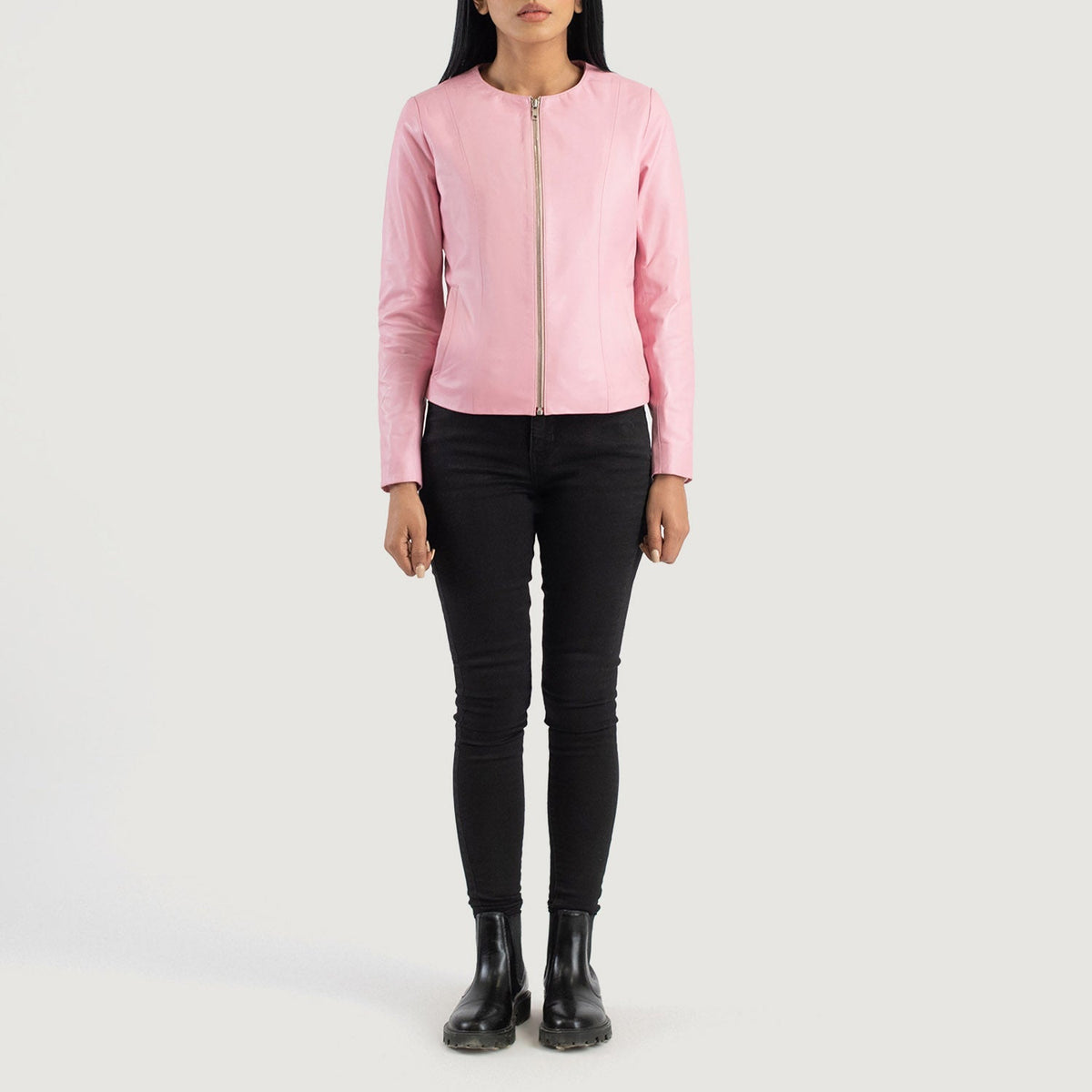Elixir Collarless Nahkatakki Naisille – alternate product view 3