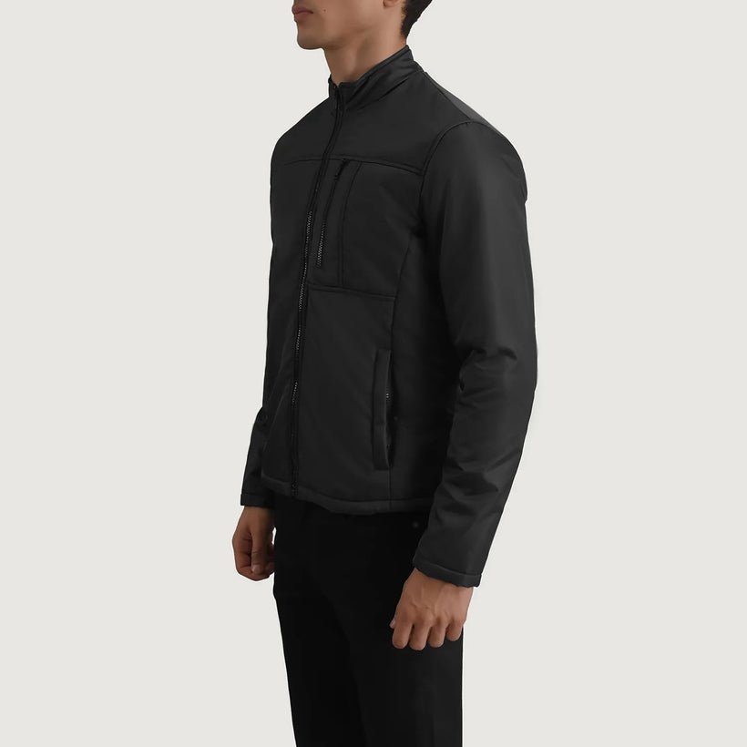 Elliot Musta Lightweight Nahkatakki Miehille