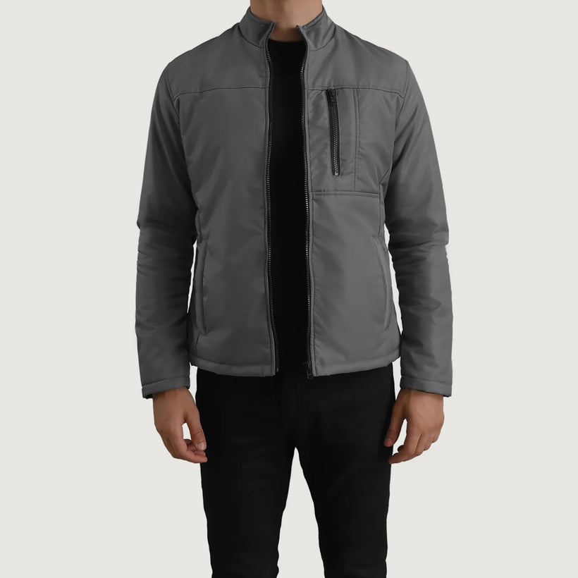 Elliot Grey Lightweight Nahkatakki Miehille