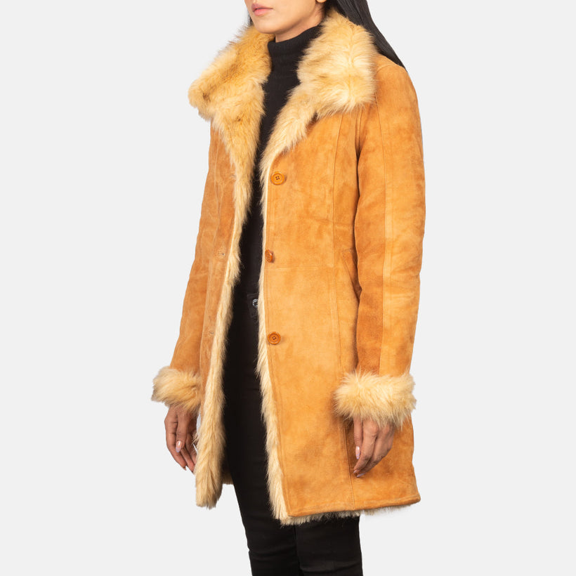 Erica Shearling Nahkatakki pitkä Naisille