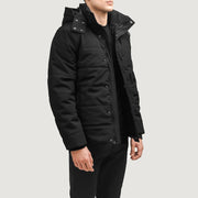 
Black Full-Grain Leather Hooded Jacket - Takaa istuvilla olkapäillä ja siistillä helmalla
