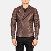
Helman käsityömäinen viimeistely tuotteessa Faisor Mocha Suede Biker Jacket