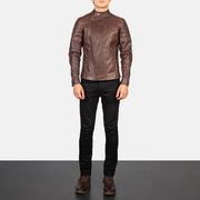 
Faisor Mocha Nahkainen Biker-takki Miehille – alternate product view 3