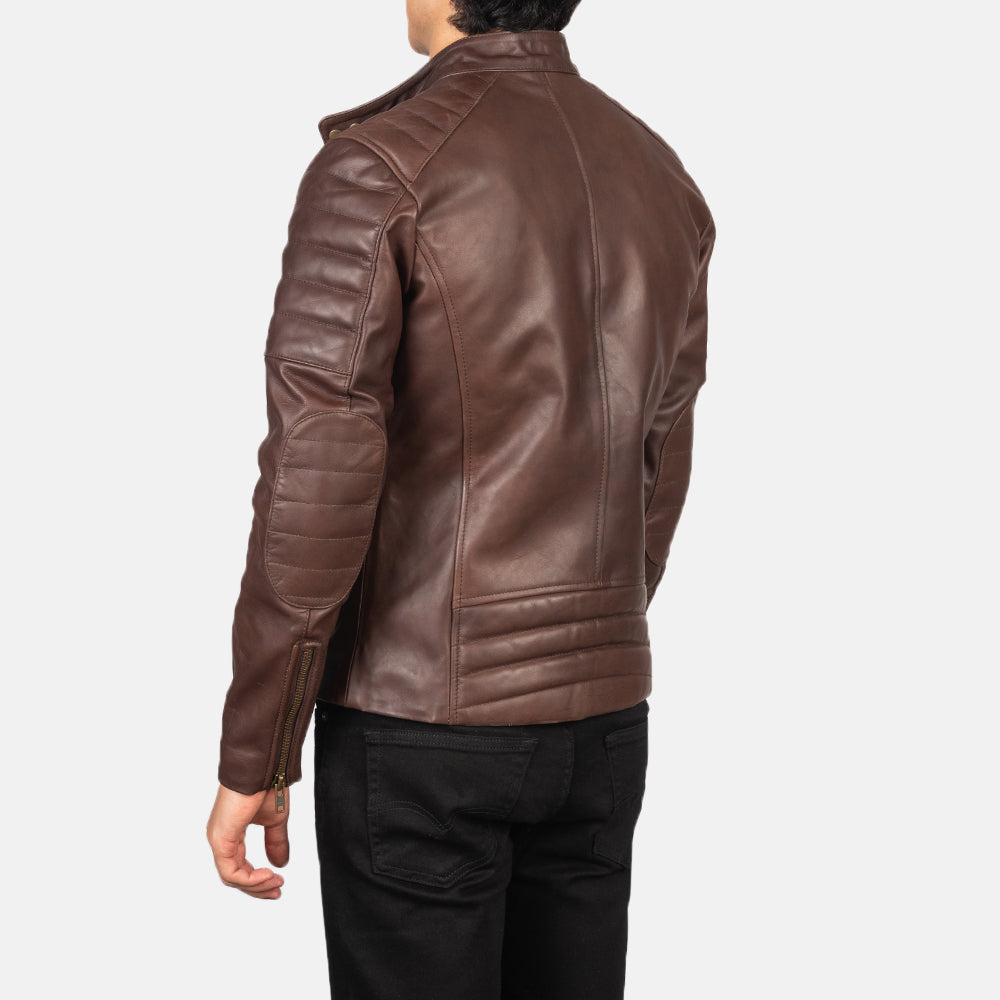 
Faisor Mocha Nahkainen Biker-takki Miehille – alternate product view 4
