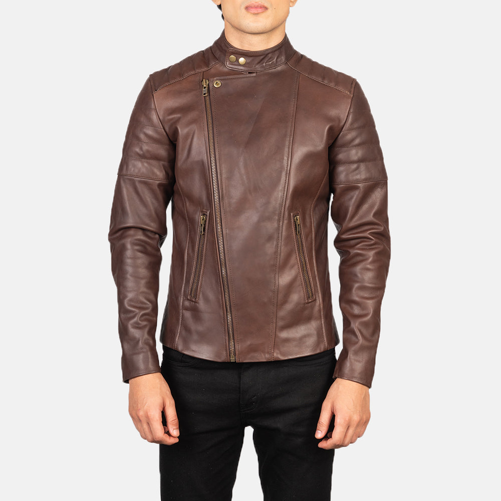 
Faisor Mocha Nahkainen Biker-takki Miehille – alternate product view 5