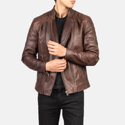
Faisor Mocha Nahkainen Biker-takki Miehille – alternate product view 6