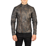 
Faisor Mocha Nahkainen Biker-takki Miehille – alternate product view 4
