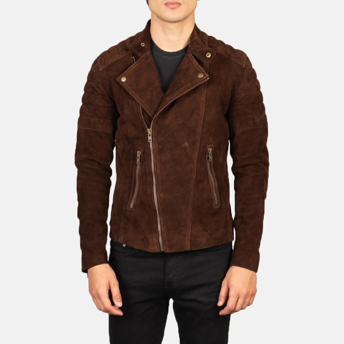
Faisor Mocha Nahkainen Biker-takki Miehille – alternate product view 1