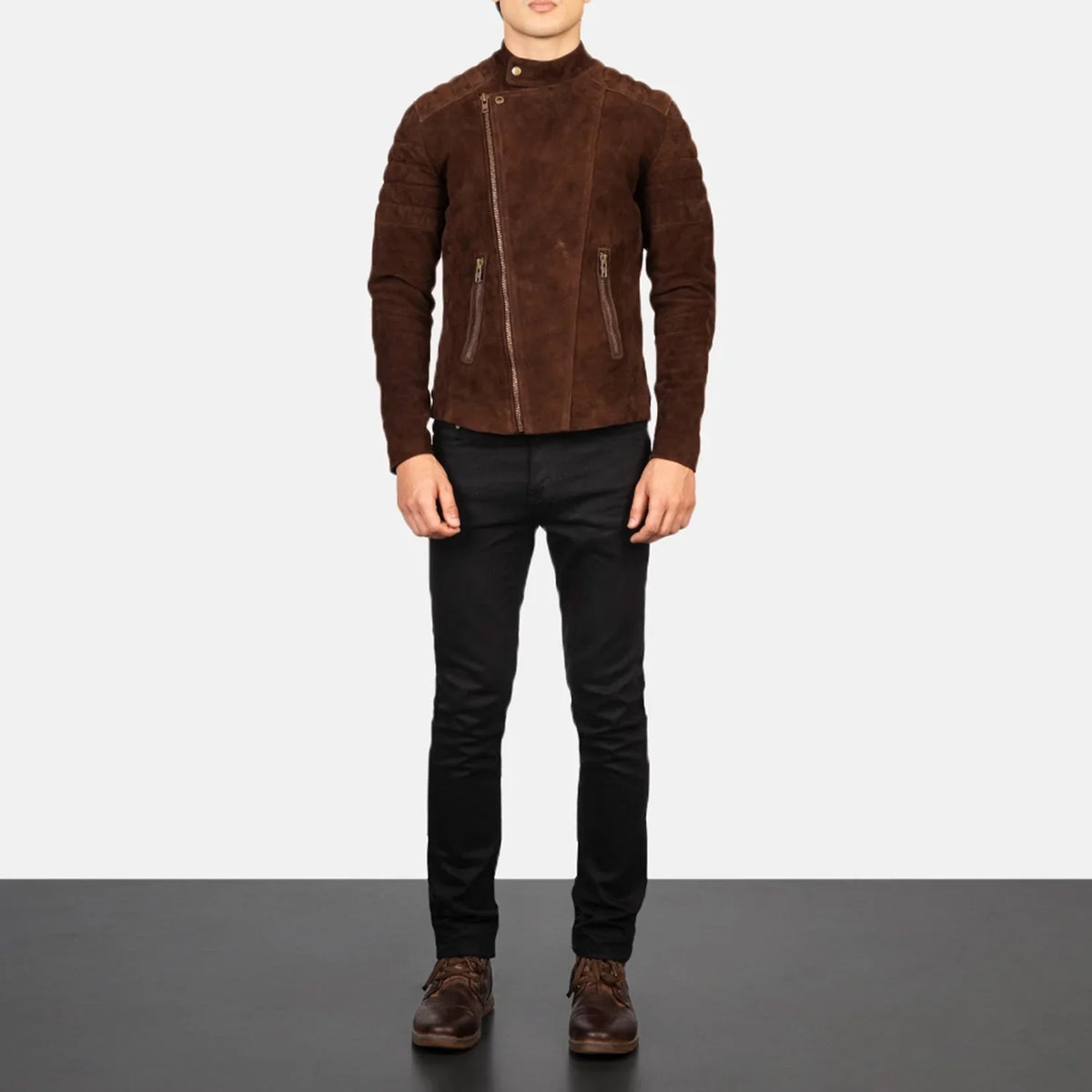 
Faisor Mocha Nahkainen Biker-takki Miehille – alternate product view 3