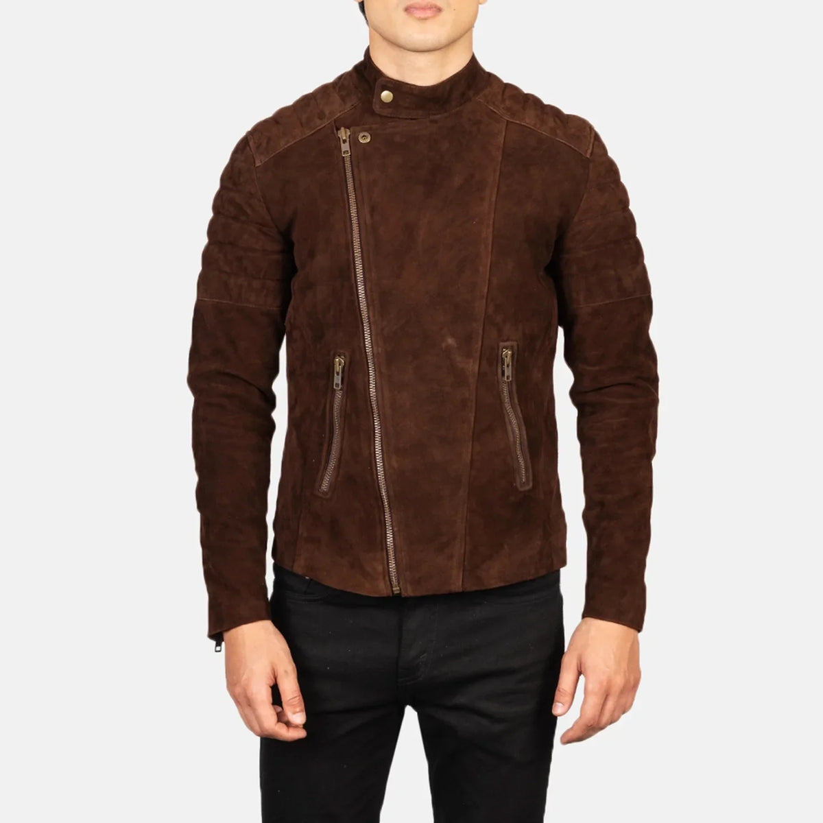 
Faisor Mocha Nahkainen Biker-takki Miehille – alternate product view 4