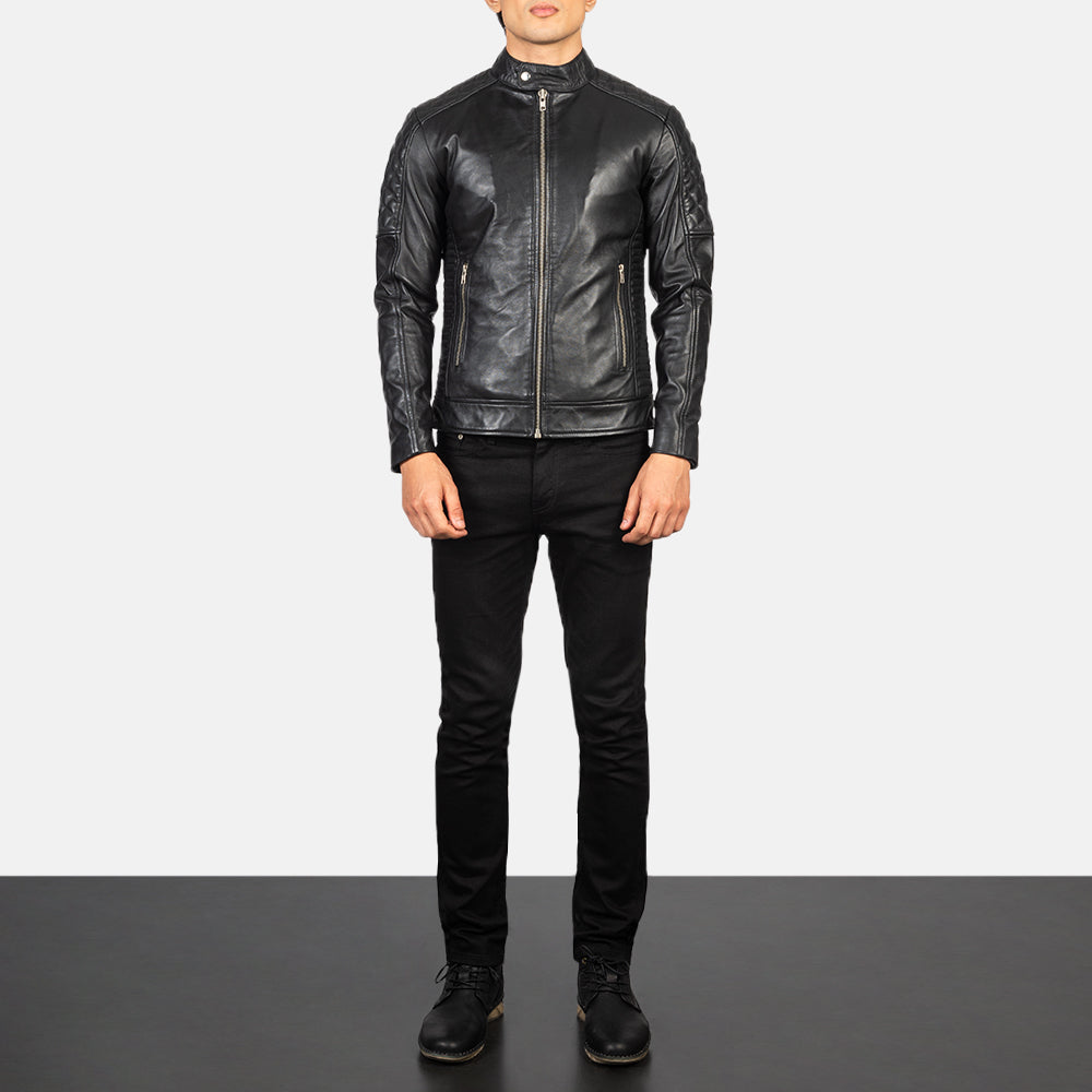 
Fernando Quilted Brown Suede Biker Jacket - Sivuprofiili ergonomisella hihanleikkauksella