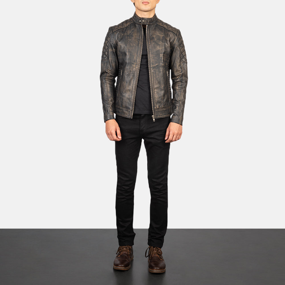 
Fernando Tepattu Nahkainen Biker-takki Miehille – alternate product view 3