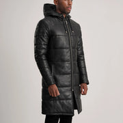 
Tan Brown Sheepskin Leather Hooded Jacket - Takaa istuvilla olkapäillä ja siistillä helmalla
