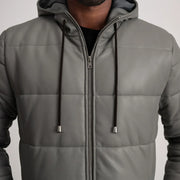 
Floyd Nahkatakki pitkä Vaaleanruskea Puffer Nahkatakki Miehille – alternate product view 4