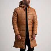 
Floyd Nahkatakki pitkä Vaaleanruskea Puffer Nahkatakki Miehille – alternate product view 1