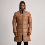 
Floyd Nahkatakki pitkä Vaaleanruskea Puffer Nahkatakki Miehille – alternate product view 4