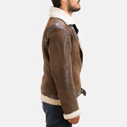 Men's Forest Double Face Lampaanvuoritakki Miehille - Lateral Side Profile View Showing Sleeve Cut &amp; Athletic Taper Fit