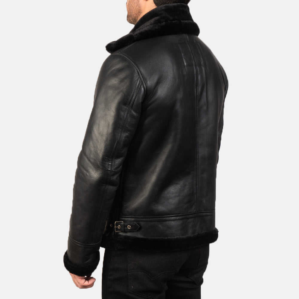 
Francis B-3 Musta Nahkainen Pommitakki Miehille – alternate product view 5