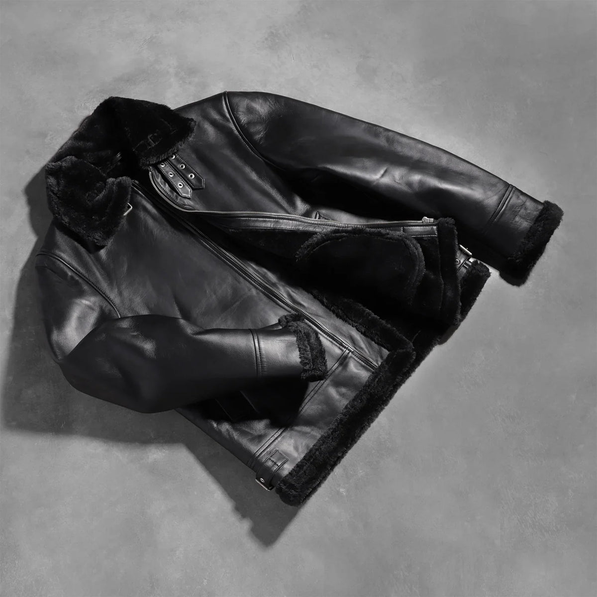 
Francis B-3 Musta Nahkainen Pommitakki Miehille – alternate product view 8