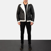 
Francis B-3 Musta Nahkainen Pommitakki Miehille – alternate product view 3