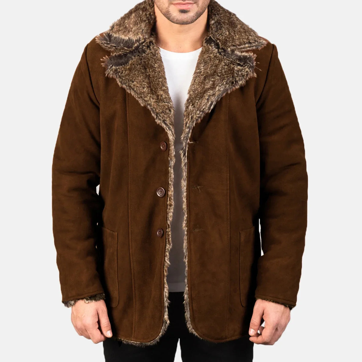 Furlong Nahkatakki Pitkä Beige Nahkatakki Pitkä Miehille – alternate product view 1