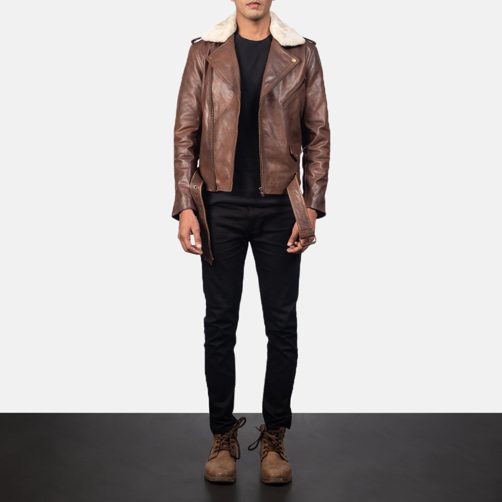 Furton Nahkainen Biker-takki Miehille – alternate product view 4