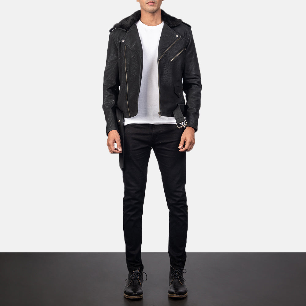 Furton Nahkainen Biker-takki Miehille – alternate product view 3