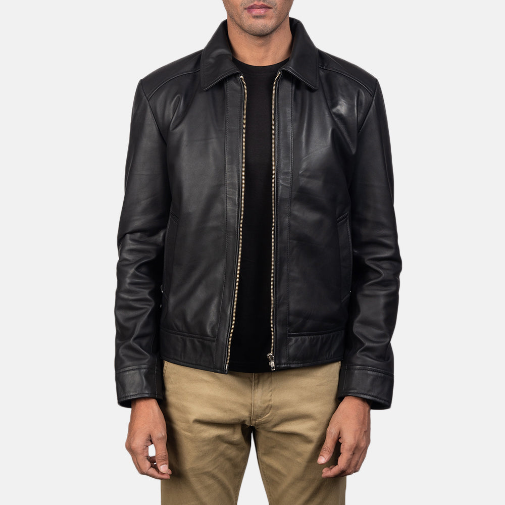Men's Inferno Ruskea Nahkatakki Miehille in Distressed Brown Sheep Skin Burnishing - Front Profile View &amp; Tailored Silhouette | Buy Online