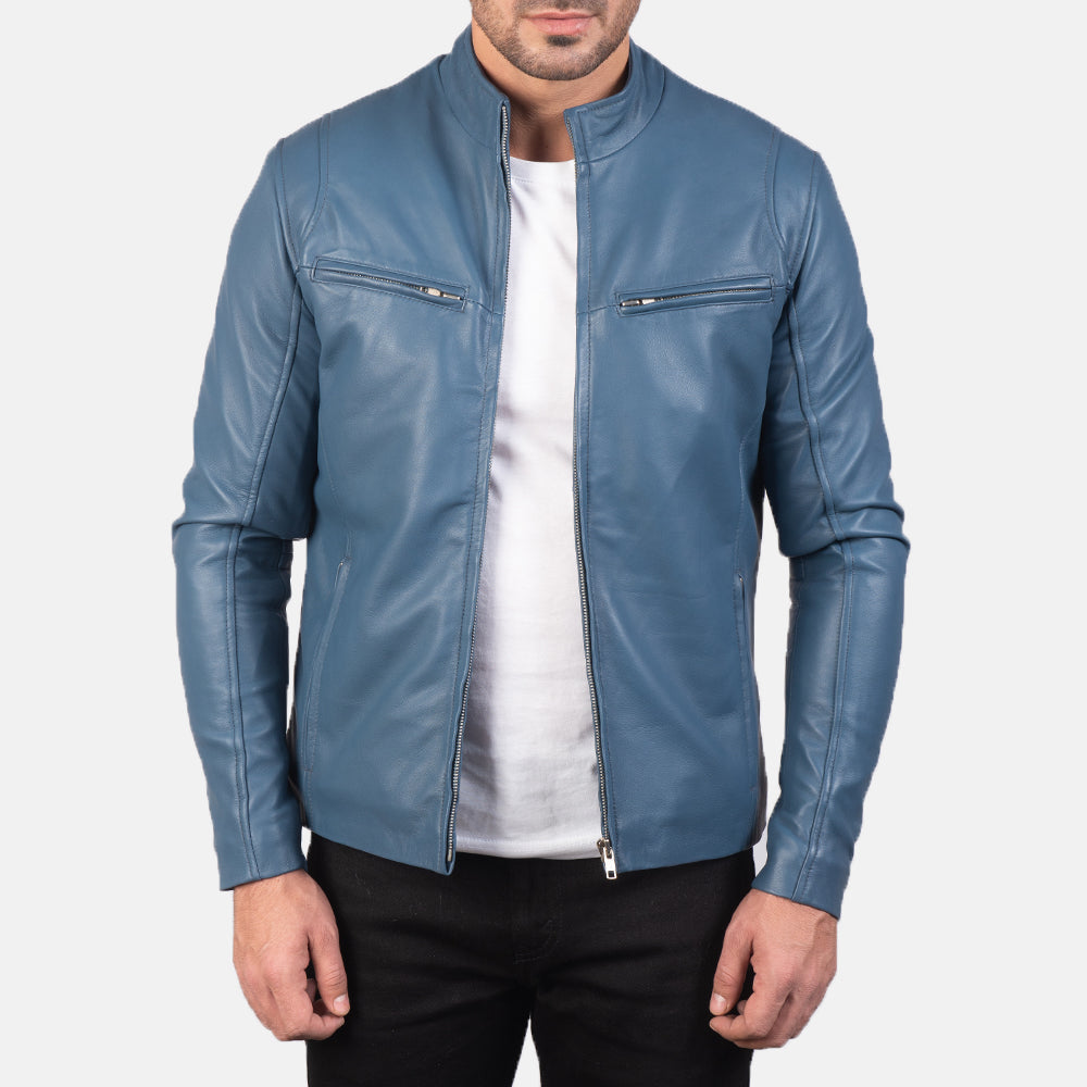 Ionic Nahkainen Biker-takki Miehille – alternate product view 1