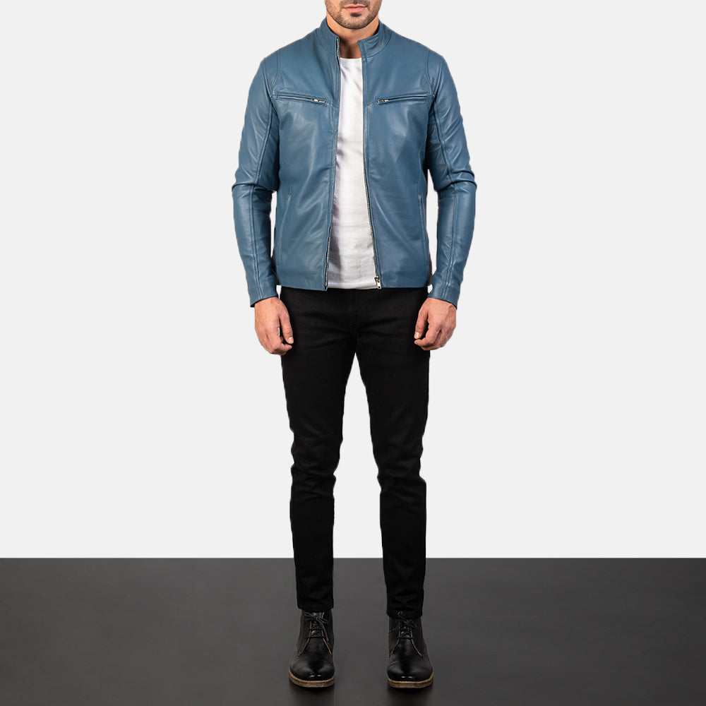 Ionic Nahkainen Biker-takki Miehille – alternate product view 3