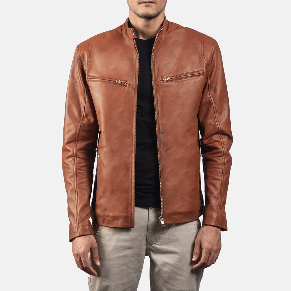Ionic Nahkainen Biker-takki Miehille – alternate product view 1