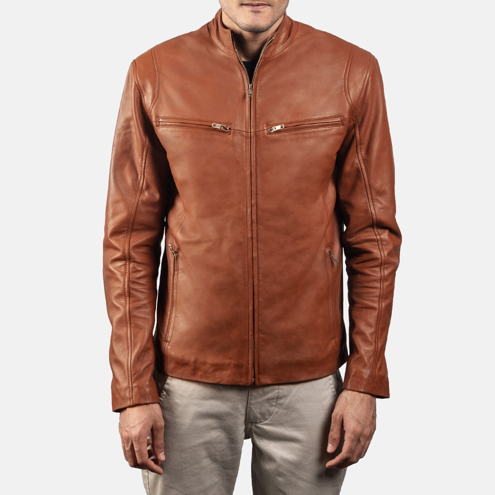 Ionic Nahkainen Biker-takki Miehille – alternate product view 3