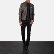 Ionic Nahkainen Biker-takki Miehille – alternate product view 4