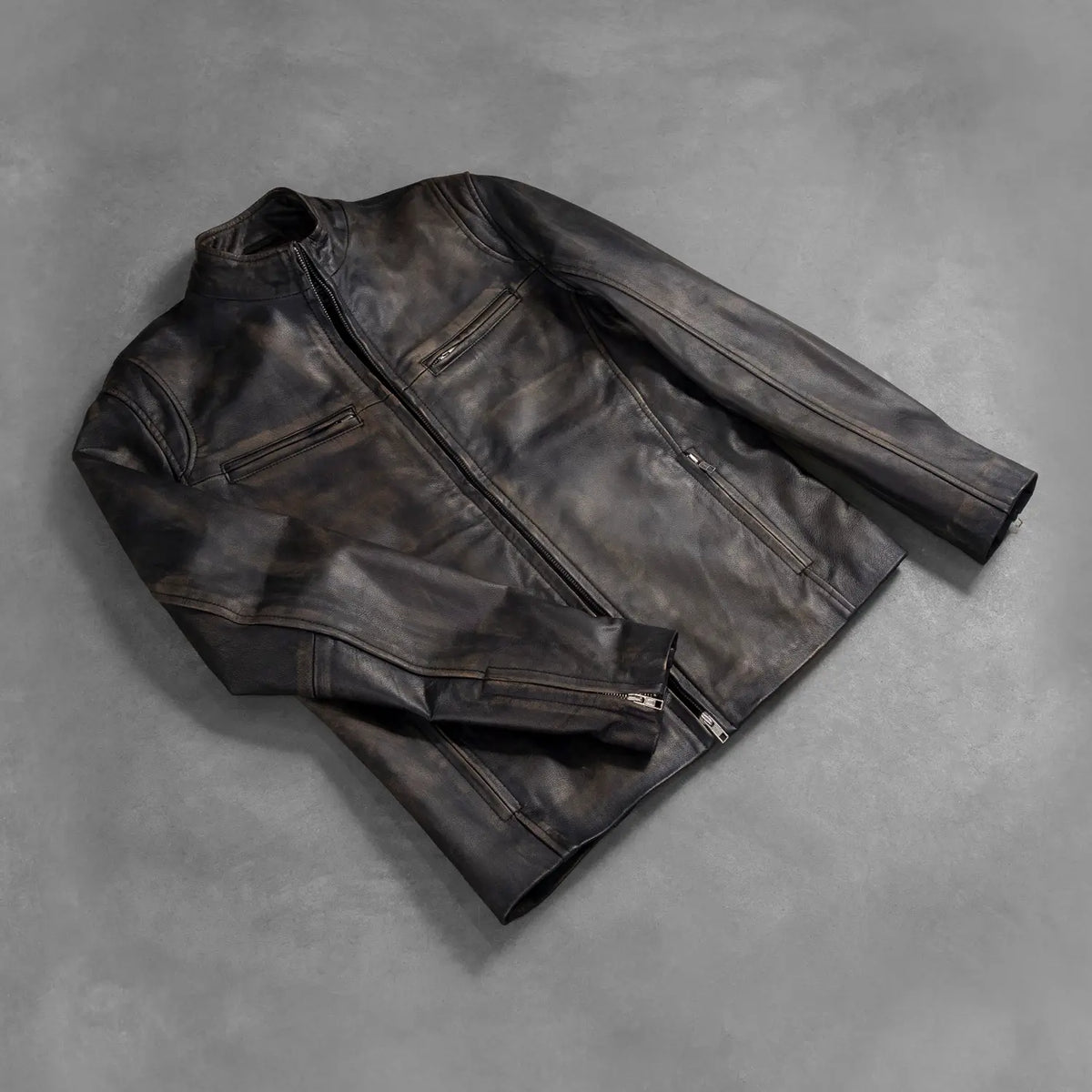 Ionic Nahkainen Biker-takki Miehille – alternate product view 7