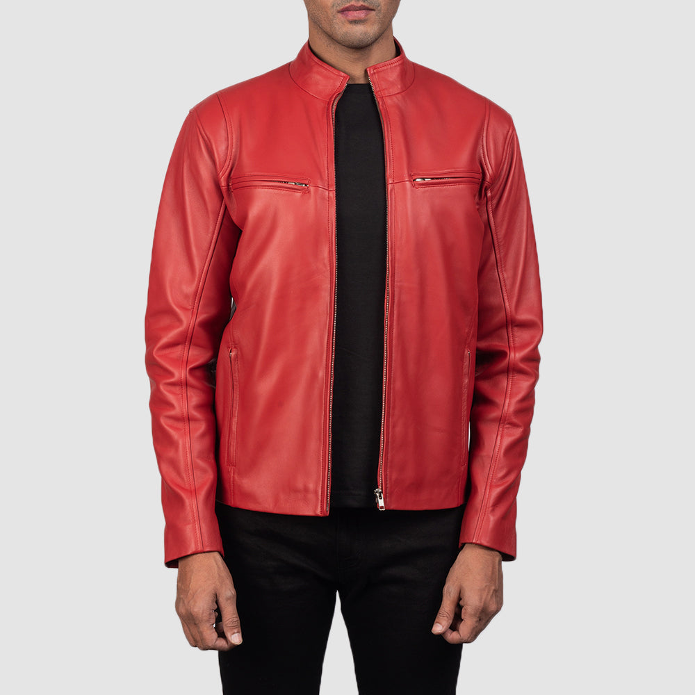 Ionic Nahkainen Biker-takki Miehille – alternate product view 1