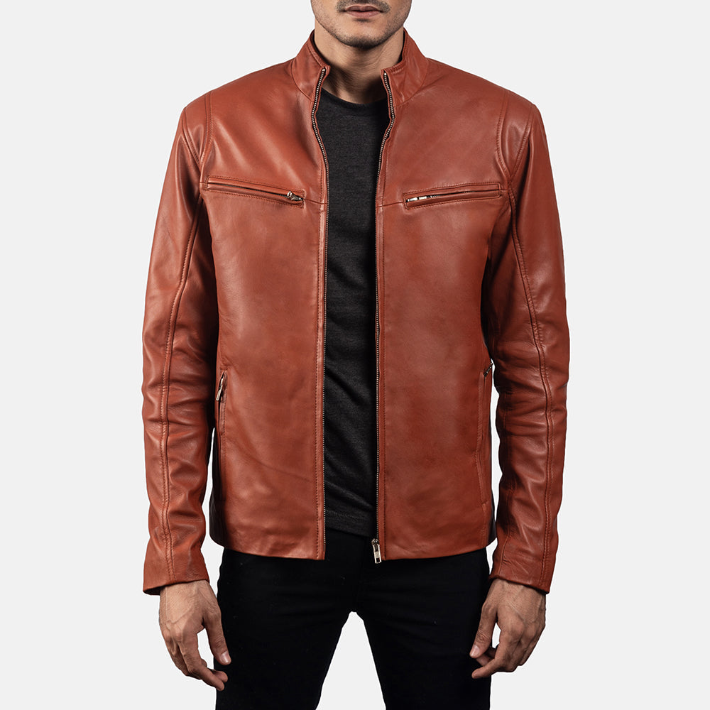Ionic Nahkainen Biker-takki Miehille – alternate product view 4
