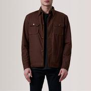 Irwin Ruskea Waxed Canvas Field Nahkatakki Miehille For Men in Brown Waxed Cotton Canvas - Front Profile View &amp; Tailored Silhouette | Buy Online