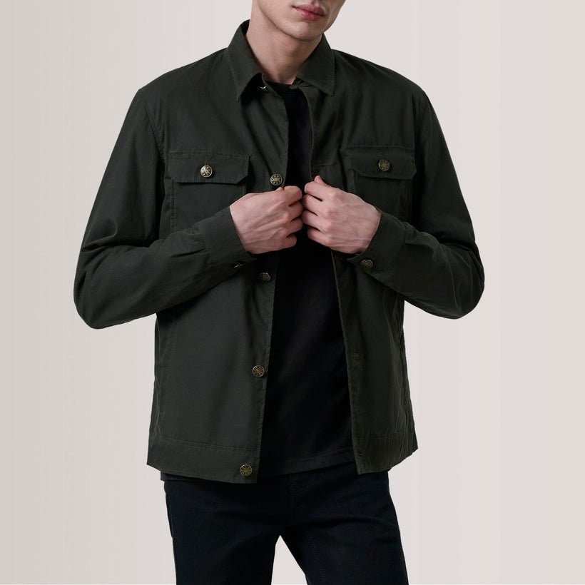 Irwin Olive Waxed Canvas Field Nahkatakki Miehille