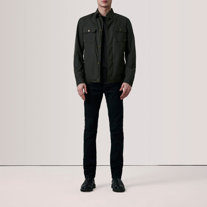 Irwin Olive Waxed Canvas Field Nahkatakki Miehille