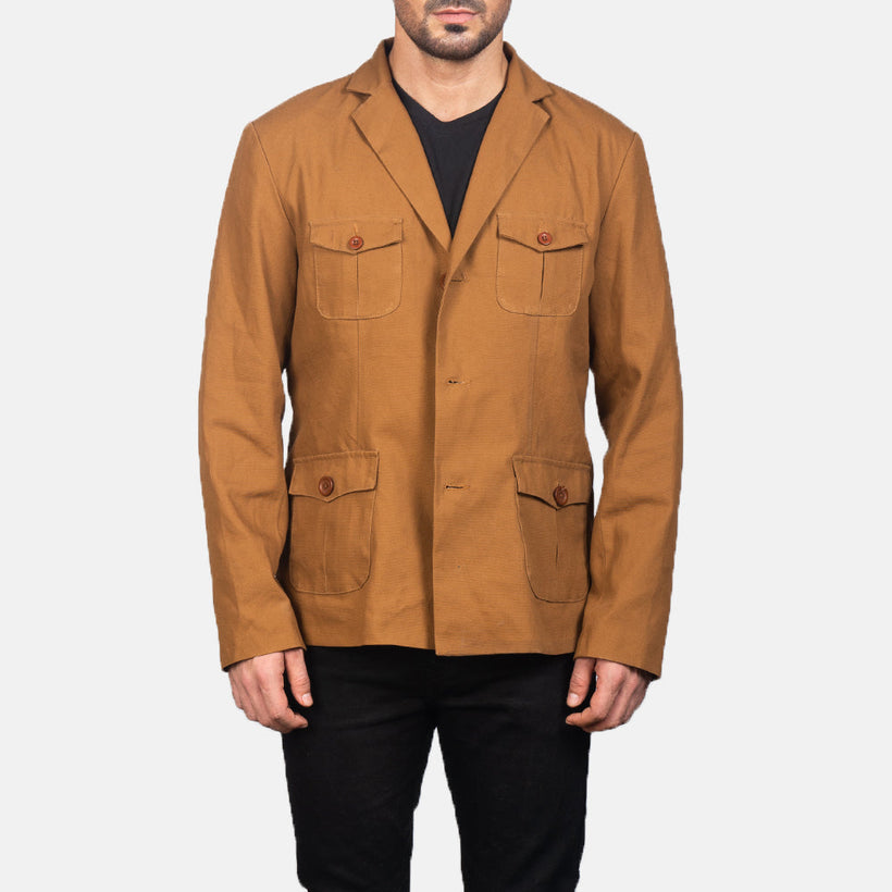 Kajetan Khaki Safari Nahkatakki Miehille
