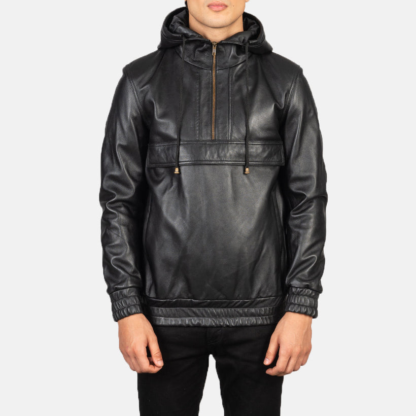 Kenton Hooded Nahkatakki Miehille