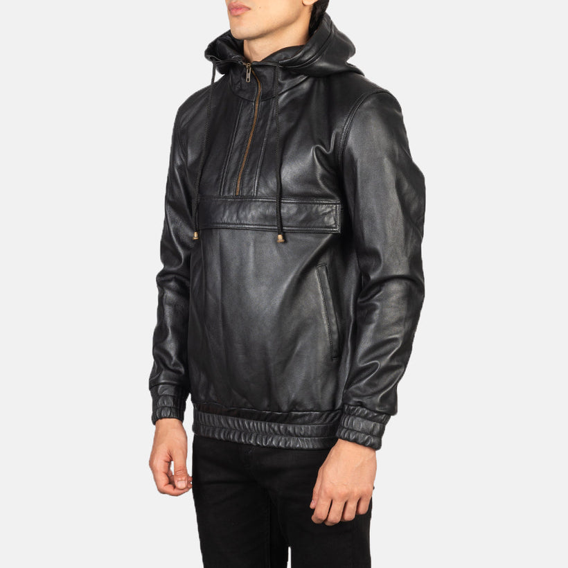 Kenton Hooded Nahkatakki Miehille