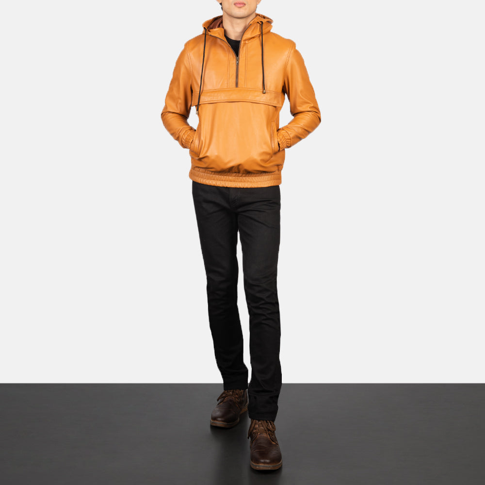 Kenton Hooded Nahkatakki Miehille – alternate product view 3
