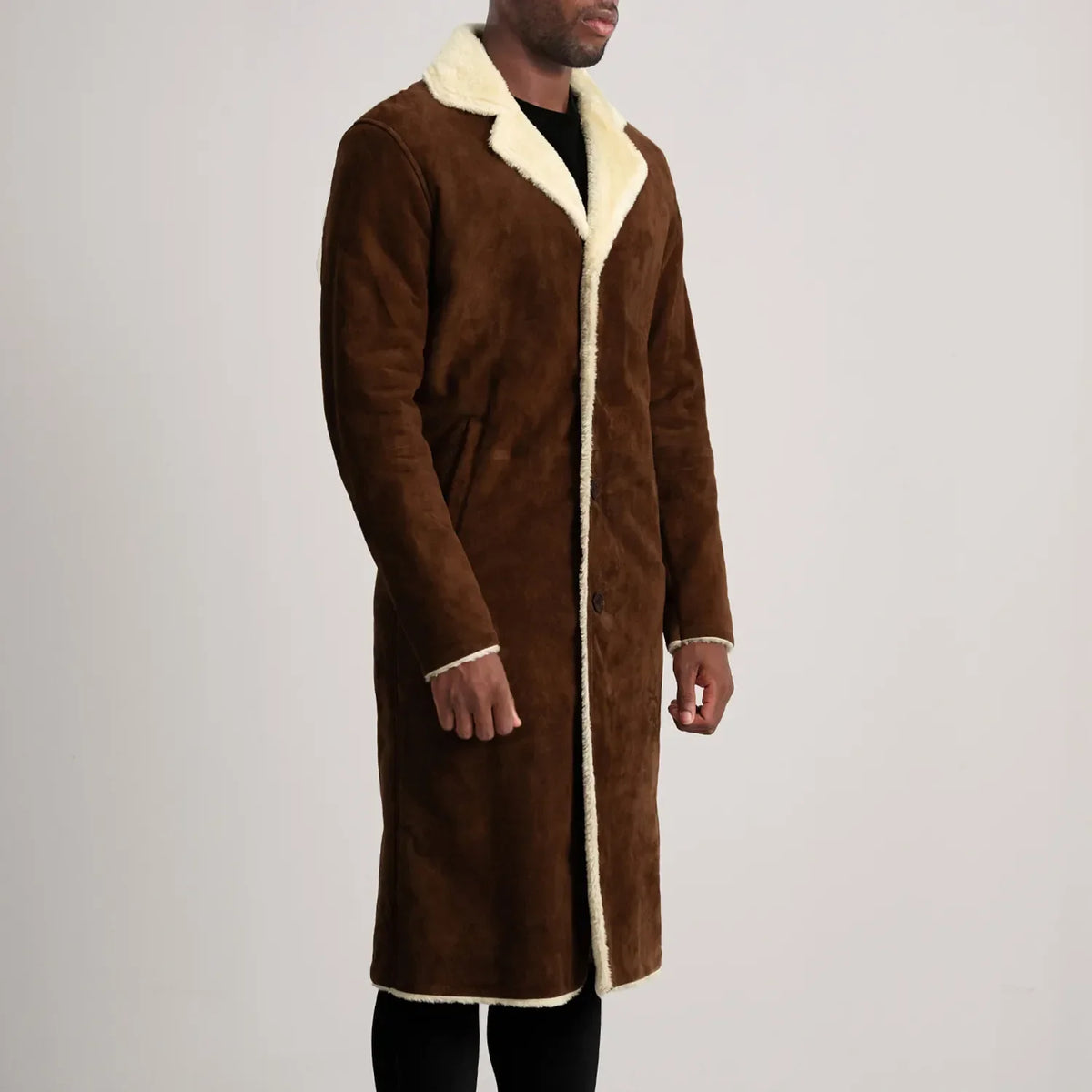 
Brown Goatskin Suede Aviator Jacket - Takaa istuvilla olkapäillä ja siistillä helmalla