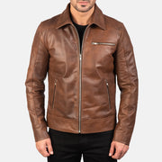 Lavendard Nahkainen Biker-takki Miehille – alternate product view 3