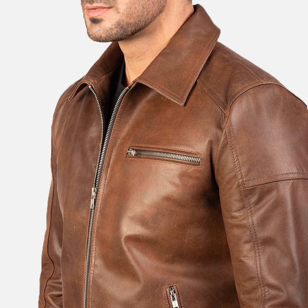 Lavendard Nahkainen Biker-takki Miehille – alternate product view 5
