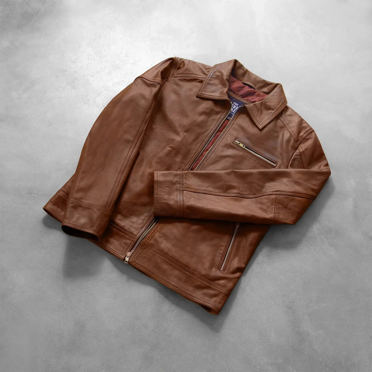 Lavendard Nahkainen Biker-takki Miehille – alternate product view 7