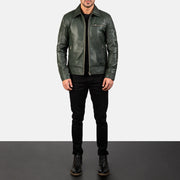 Lavendard Nahkainen Biker-takki Miehille – alternate product view 4